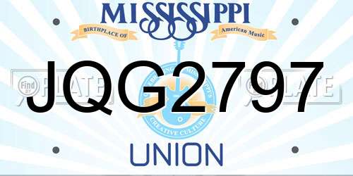 JQG2797 Mississippi License Plate