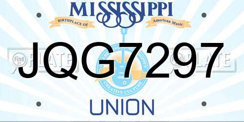 JQG7297 Mississippi License Plate
