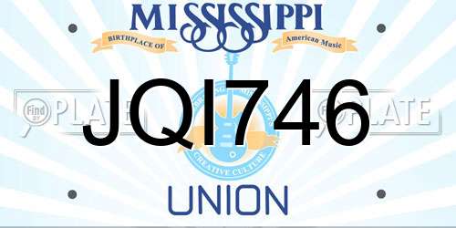 JQI746 Mississippi License Plate