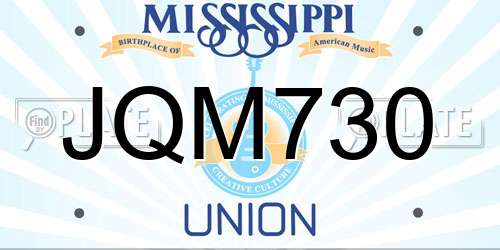 JQM730 Mississippi License Plate