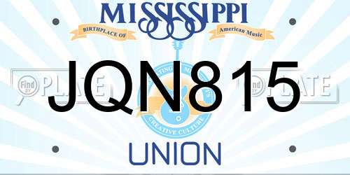 JQN815 Mississippi License Plate