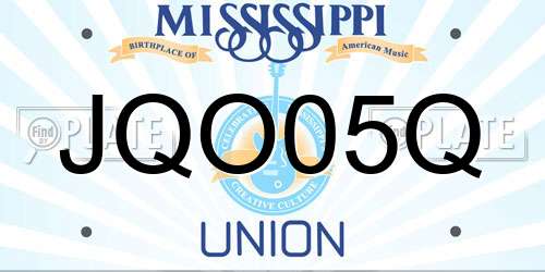 JQO05Q Mississippi License Plate