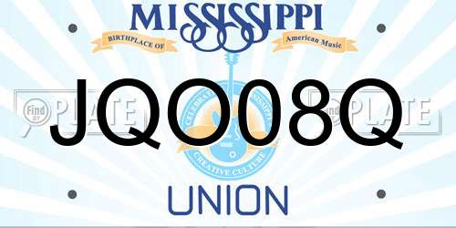 JQO08Q Mississippi License Plate