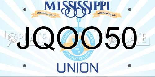 JQOO50 Mississippi License Plate