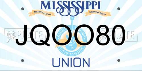 JQOO80 Mississippi License Plate