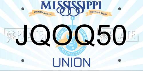 JQOQ50 Mississippi License Plate