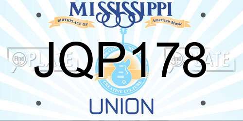 JQP178 Mississippi License Plate