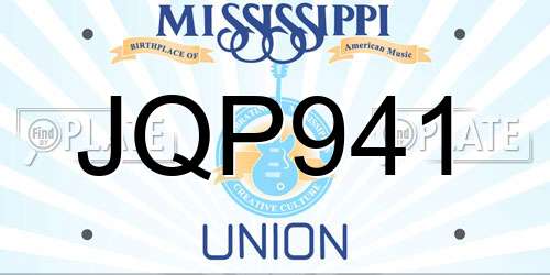 JQP941 Mississippi License Plate