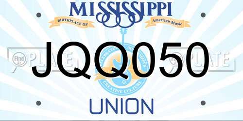 JQQ050 Mississippi License Plate