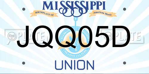 JQQ05D Mississippi License Plate