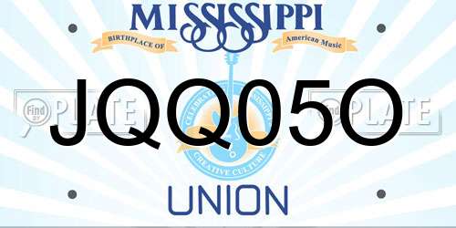 JQQ05O Mississippi License Plate