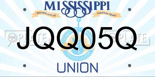 JQQ05Q Mississippi License Plate