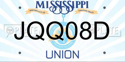 JQQ08D Mississippi License Plate