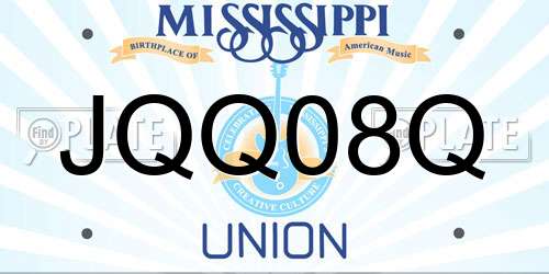 JQQ08Q Mississippi License Plate