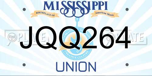 JQQ264 Mississippi License Plate