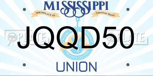JQQD50 Mississippi License Plate
