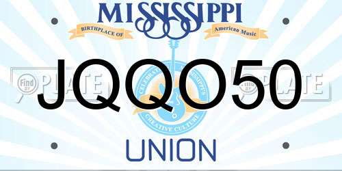 JQQO50 Mississippi License Plate