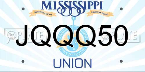JQQQ50 Mississippi License Plate
