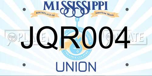 JQR004 Mississippi License Plate