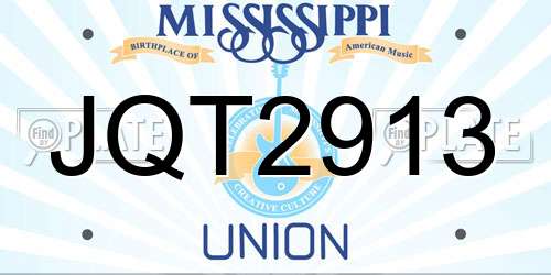 JQT2913 Mississippi License Plate