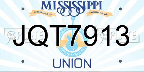 JQT7913 Mississippi License Plate
