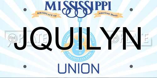 JQUILYN Mississippi License Plate