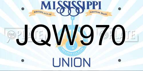 JQW970 Mississippi License Plate