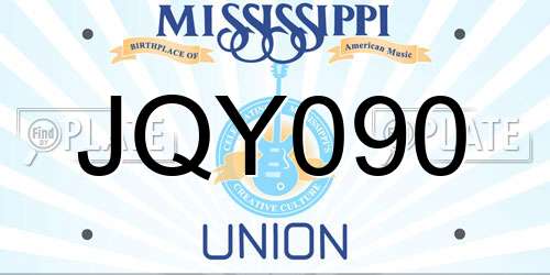 JQY090 Mississippi License Plate