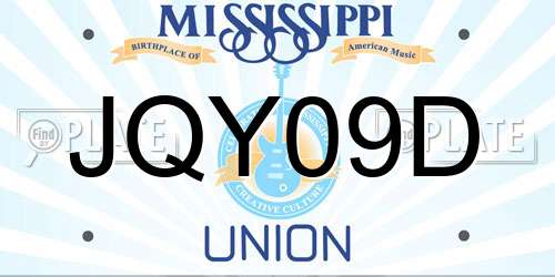 JQY09D Mississippi License Plate