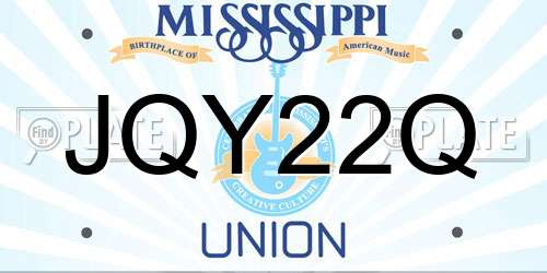 JQY22Q Mississippi License Plate