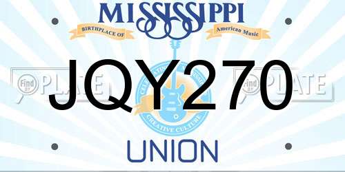 JQY270 Mississippi License Plate