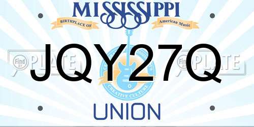 JQY27Q Mississippi License Plate