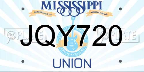 JQY720 Mississippi License Plate
