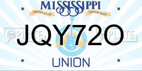 JQY72O Mississippi License Plate