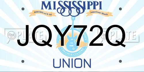JQY72Q Mississippi License Plate
