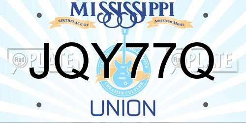 JQY77Q Mississippi License Plate