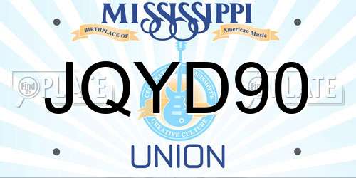 JQYD90 Mississippi License Plate