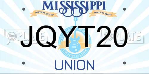 JQYT20 Mississippi License Plate