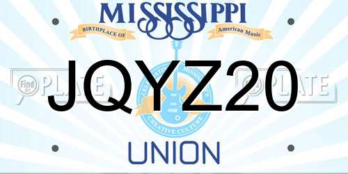 JQYZ20 Mississippi License Plate