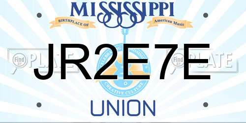 JR2E7E Mississippi License Plate