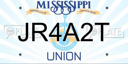 JR4A2T Mississippi License Plate