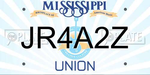 JR4A2Z Mississippi License Plate