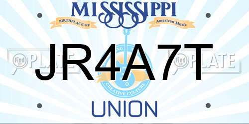JR4A7T Mississippi License Plate
