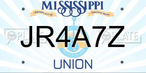JR4A7Z Mississippi License Plate