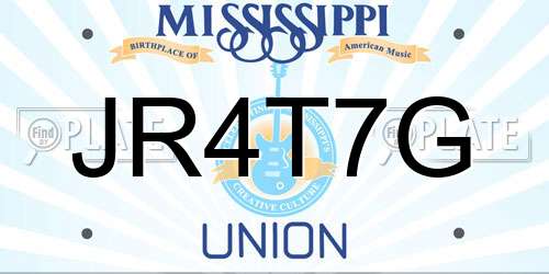 JR4T7G Mississippi License Plate