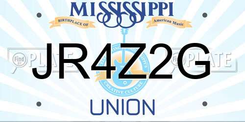 JR4Z2G Mississippi License Plate
