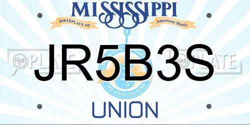 JR5B3S Mississippi License Plate