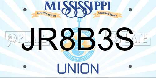 JR8B3S Mississippi License Plate