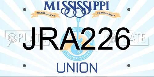JRA226 Mississippi License Plate