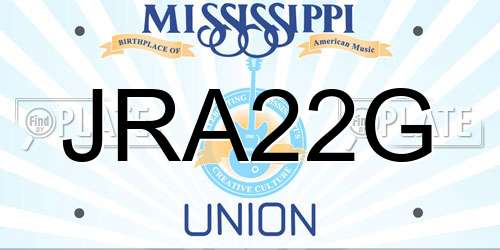 JRA22G Mississippi License Plate